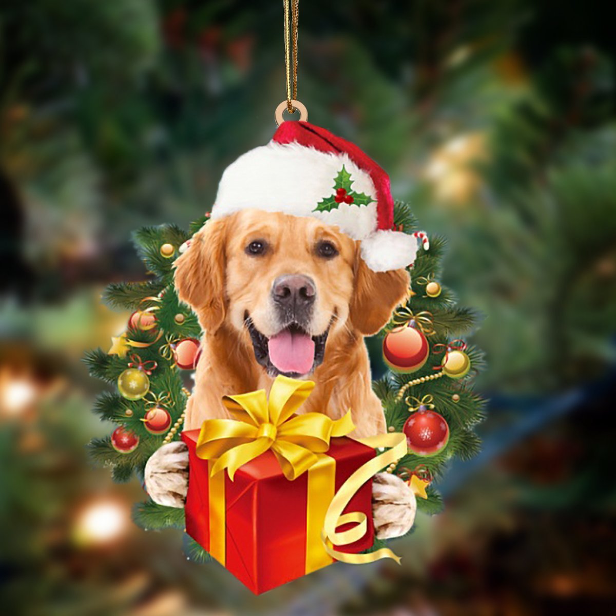 Golden Retriever-Dogs Give Gifts Hanging Ornament - Best gifts your whole family