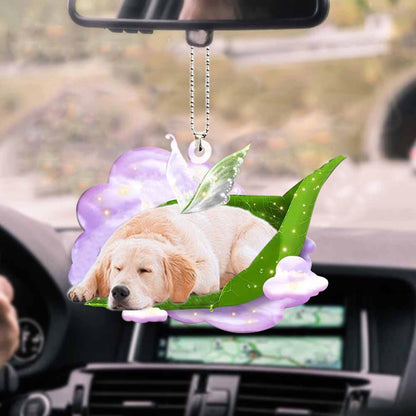 Golden Retriever-Sleep On Fallen Leaves-Two Sided Ornament - Best gifts your whole family