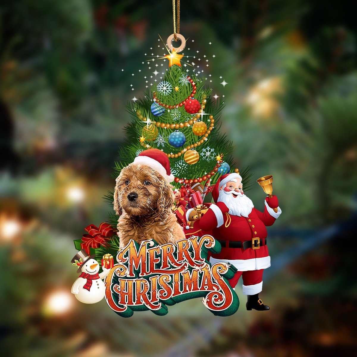 Goldendoodle-Christmas Tree&Dog Hanging Ornament - Best gifts your whole family