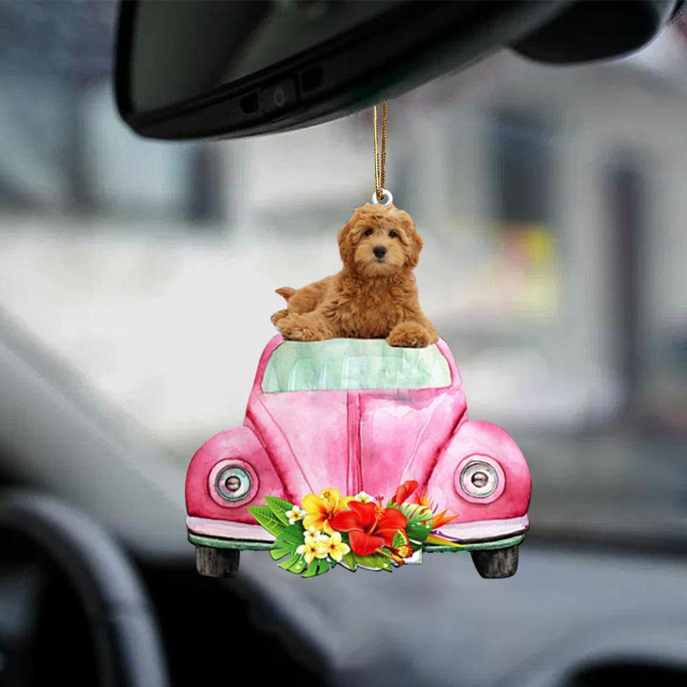 Goldendoodle-Pink Hippie Car-Two Sided Ornament - Best gifts your whole family