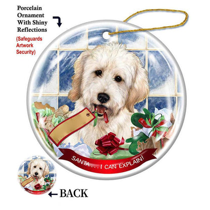 Goldendoodle White Porcelain Hanging Ornament - Best gifts your whole family