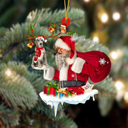 Great Dane And Santa Claus Christmas Ornament Godmerc - Best gifts your whole family