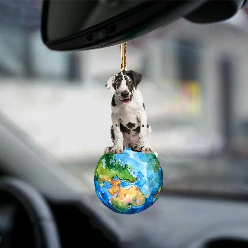 Great Dane-Around My Dog-Two Sided Ornament - Best gifts your whole family