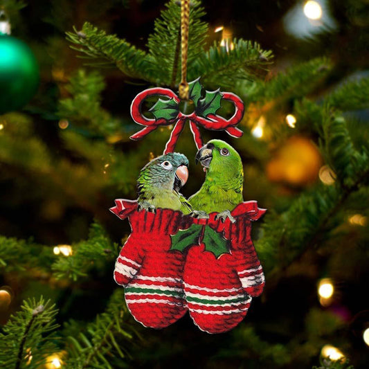 Green Parrots Inside Your Gloves Christmas Holiday-Two Sided Ornament, Christmas Ornament, Car Ornament - Best gifts your whole family