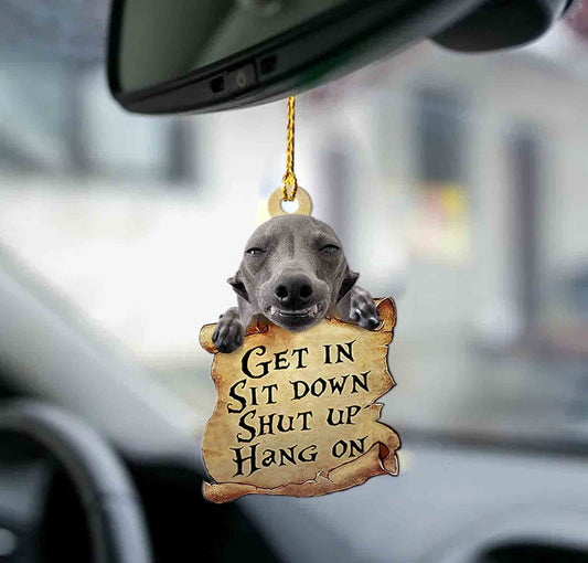 Greyhound Get In Greyhound Lover Dog Moms Two Sided Ornament, Funny Animal Car Ornaments - Best gifts your whole family
