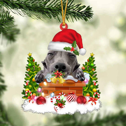 Greyhound In The Chimney Hanging Ornament Dog Christmas Ornament - Best gifts your whole family