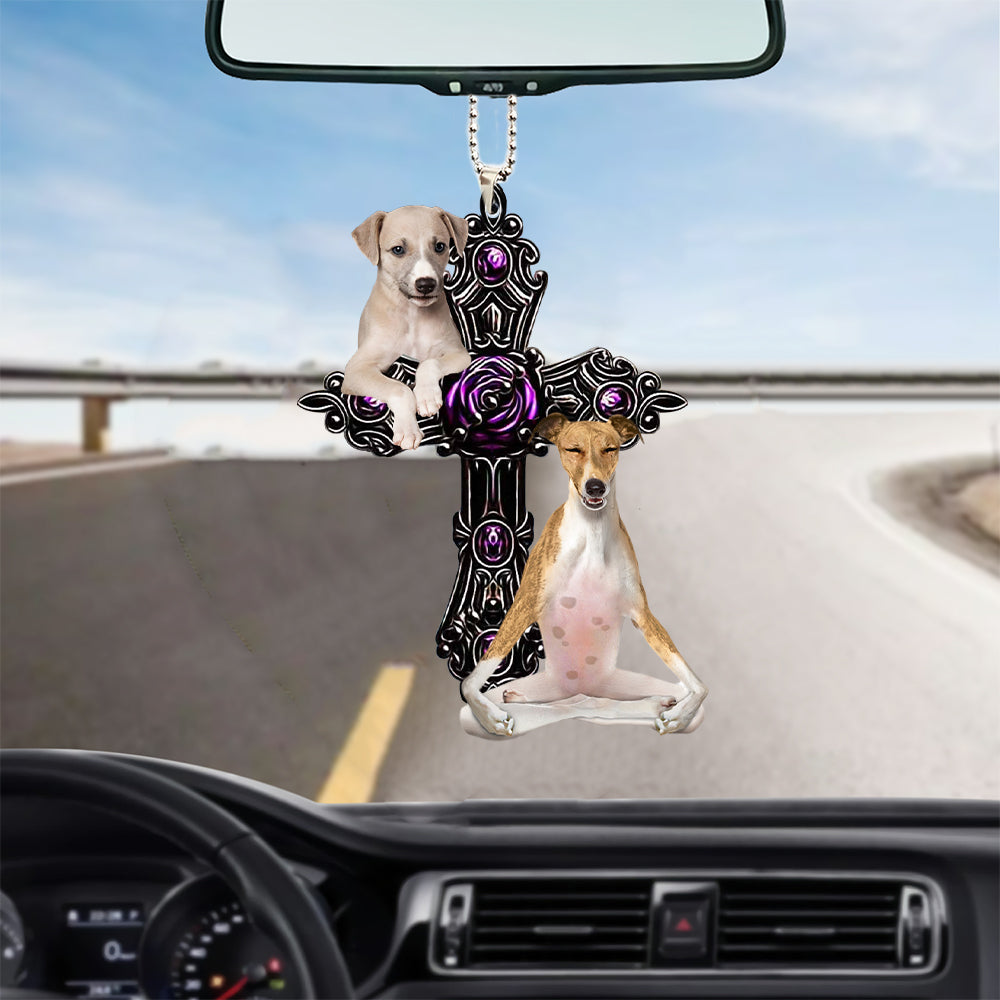 Greyhound Pray For God Car Hanging Ornament Dog Pray For God Ornament Godmerc - Best gifts your whole family