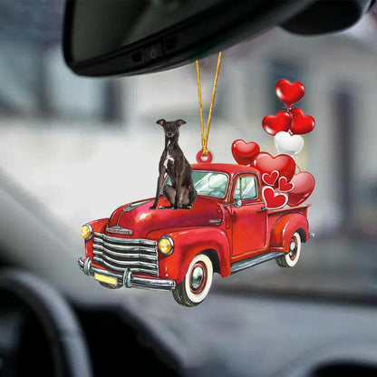 Greyhound-Red Sports Car-Two Sided Ornament - Best gifts your whole family