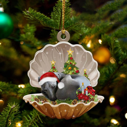 Greyhound3-Sleeping Pearl In Christmas Two Sided Ornament - Best gifts your whole family