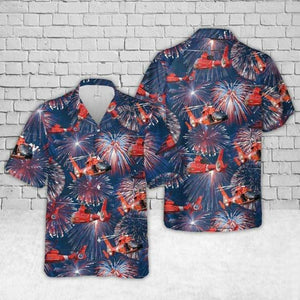 Guard Eurocopter MH-65 Dolphin Helicopter Fireworks Hawaiian Shirt | For Men & Women | Adult | HW4473