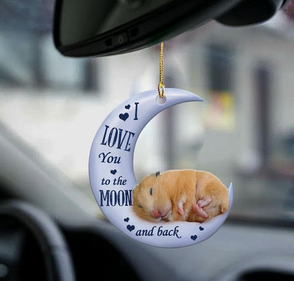 Hamster Moon Back Hamster Lover Two Sided Ornament - Best gifts your whole family