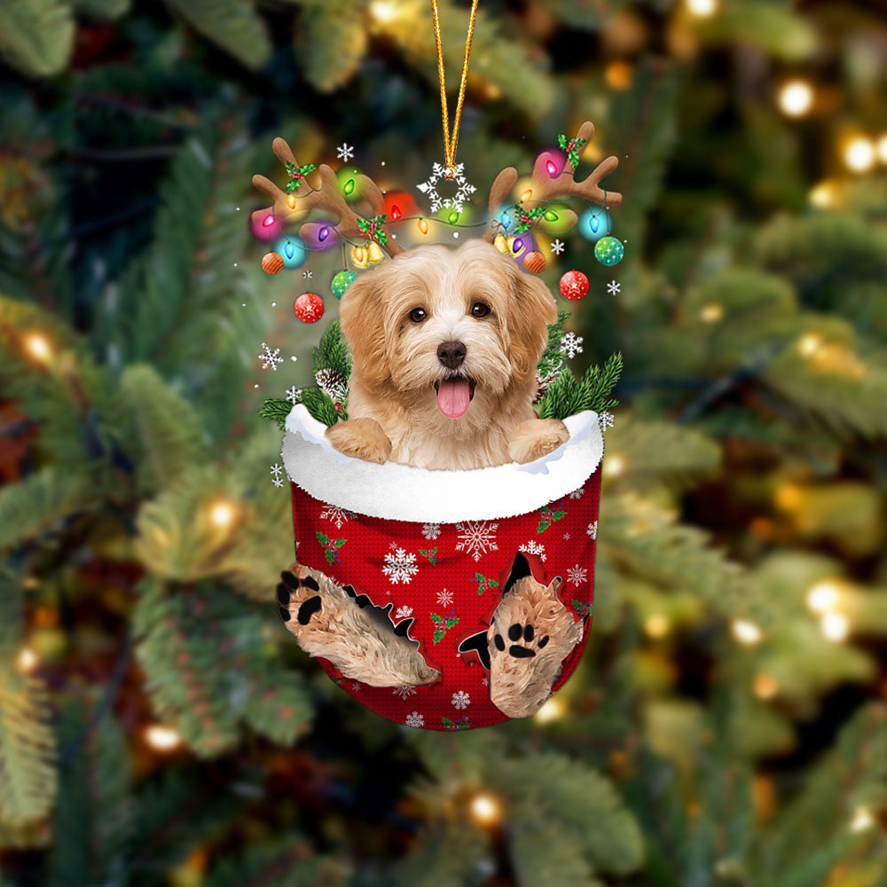 Havanese 3 In Snow Pocket Christmas Ornament Flat Acrylic Dog Ornament - Best gifts your whole family