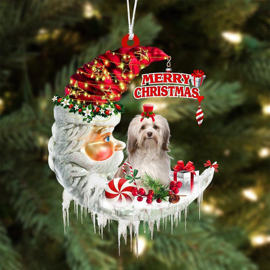 Havanese On The Moon Merry Christmas Hanging Ornament - Best gifts your whole family