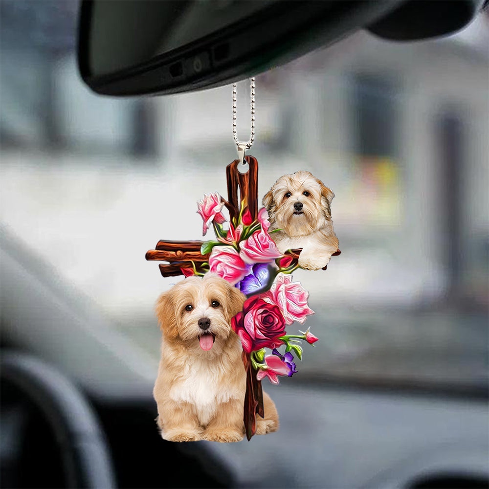 Havanese Roses And Jesus Car Hanging Ornament Dog Ornaments For Auto Godmerc - Best gifts your whole family