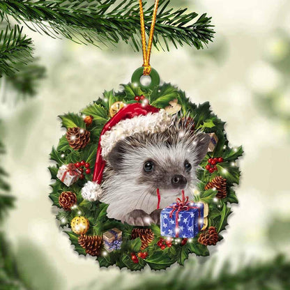 Hedgehog and Christmas gift for her gift for him gift for Hedgehog lover ornament, Christmas Ornament - Best gifts your whole family
