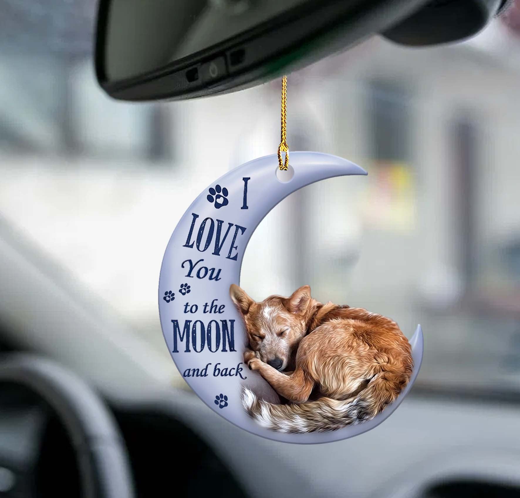 Heeler Moon Back Heeler Lover Dog Moms Two Sided Ornament - Best gifts your whole family