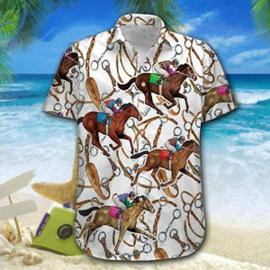 Horse Racing Colorful Hawaiian Shirt | For Men & Women | Adult | HW5247