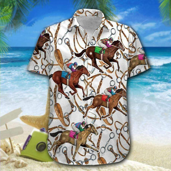 Horse Racing Colorful Hawaiian Shirt,Hawaiian Shirt Gift,Christmas Gift