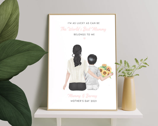 Pictiúr Pearsanta Bronntanas Saincheaptha Do Lá na Máthar, Bronntanas Lá na Máthar, Bronntanas Do Mam Ó Iníon, Bronntanas Do Mam Ó Mac, Cló Uathúil Lá na Máthar, Lá na Máthar Chéad