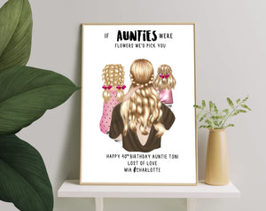 Personalized Picture Customized Favourite Auntie, Personalised Gift for Auntie, Family Quote Print, Best Auntie Ever, New Auntie Gift, Personalised Auntie Gift