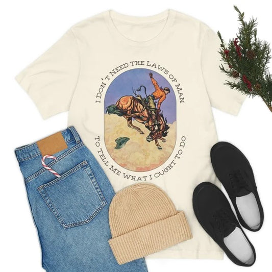 Vintage Tyler Childers Shirt, I Don't Need The Laws Of Man,Retro Western Outfit