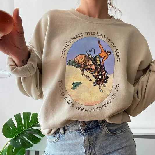 Vintage Tyler Childers sweatshirt, I Don't Need The Laws Of Man,Retro Western Outfit