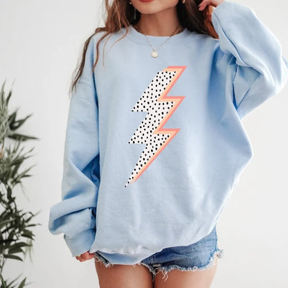 Lightning Bolt Sweatshirt, Preppy Sweatshirt, Sweatshirt Woman Trendy, Preppy Clothes, Y2K Sweatshirt, Bolt Crewneck, VSCO Sweatshirt