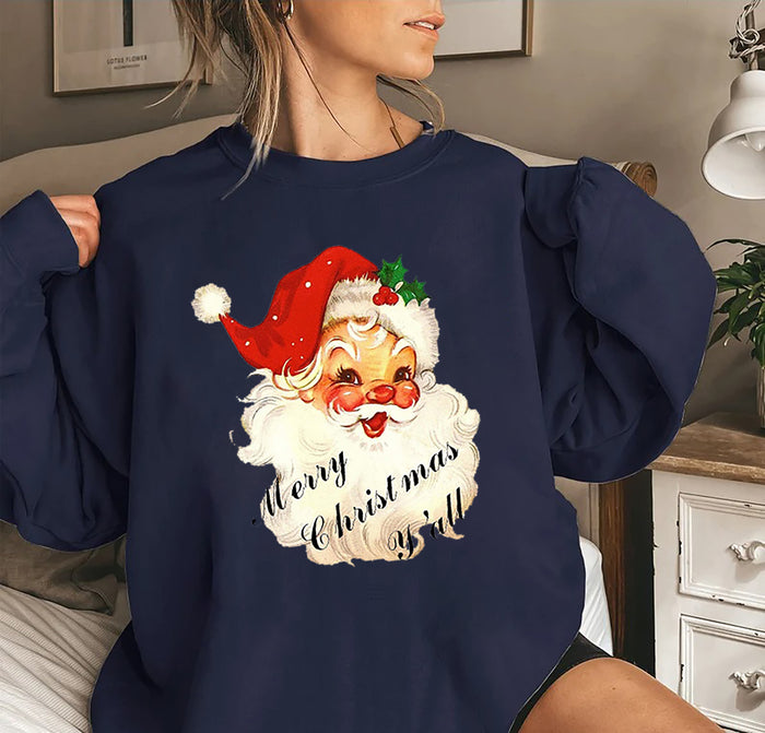Vintage Santa Claus Christmas Sweatshirt, Retro Style Christmas Sweater, Vintage Christmas Shirt, Christmas Sweater, Christmas Gift for Her-1