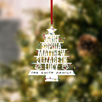 Personalized Family Name Christmas Ornament, Christmas Tree Ornament With Family Names, Christmas Tree Name Ornament, 2023 Family Ornament