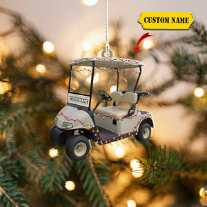 Personalized Name Golf Cart Ornament, Golf Lover Gift, Custom Golf Christmas Ornament, Gift For Golf Lover, 2D Ornament, Laser Cut Ornament.