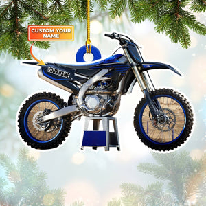 Personalized Motocross Ornament, Biker Christmas Ornament, Motorcycle 2D Flat Ornament, Dirt Bike Ornament, Custom Name Ornament for Men.