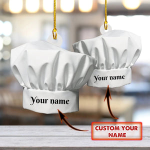 Custom Name Chef Hat Ornament Christmas Gift For Cooking Lover Master Chef Decor Kitchen, Chef Ornament, Chef Decoration, Ornament Decor