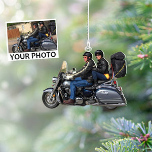 Personalized Motorcycle Photo Ornament, Gift For Motorbike Driver, Christmas Gift, Christmas Ornaments, Gift for Motorcycle Lovers.