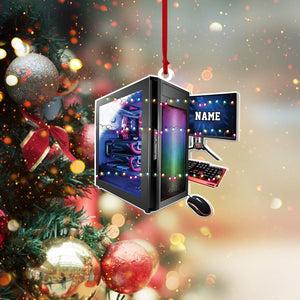 Personalized Gaming Computer Christmas Light Ornament, Gaming Christmas Ornament, Gamer Computer Ornament, Gaming Christmas Ornament.