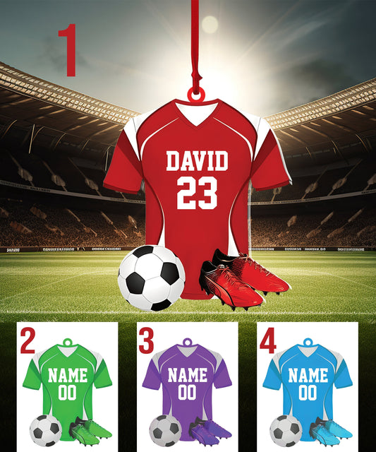 Personalized Soccer Uniform Christmas Ornament|Custom Soccer Jersey Shoes Ornament|Christmas Gift For Soccer Lovers|Soccer Team Gifts.