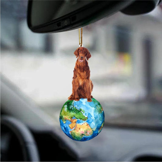 Irish Setter-Around My Dog-Two Sided Ornament - Best gifts your whole family