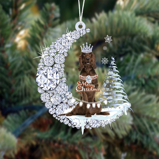 Irish Setter Diamond Moon Merry Christmas Ornament Christmas Decoration - Best gifts your whole family