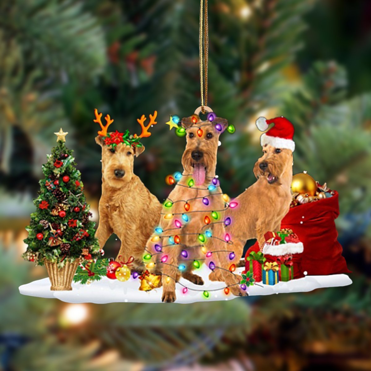 Irish Terrier-Christmas Dog Friends Hanging Ornament - Best gifts your whole family