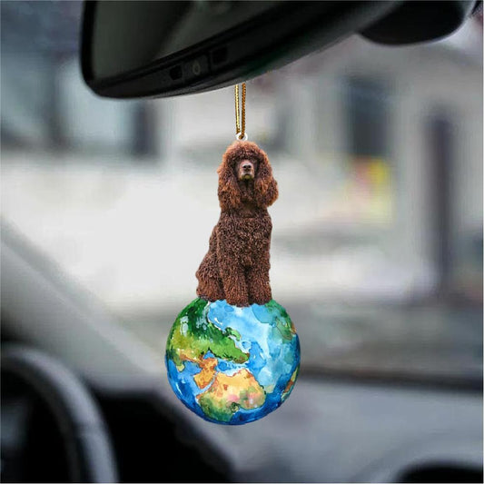 Irish Water Spaniel-Around My Dog-Two Sided Ornament - Best gifts your whole family