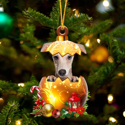 Italian Greyhound In Golden Egg Christmas Ornament - Best gifts your whole family