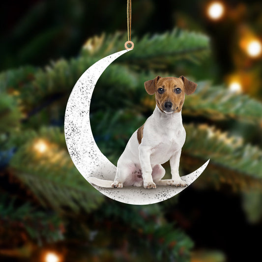 Jack Russell Terrier 2 Sit On The Moon Two Sided Ornament Dog Hanging Christmas Ornament - Best gifts your whole family