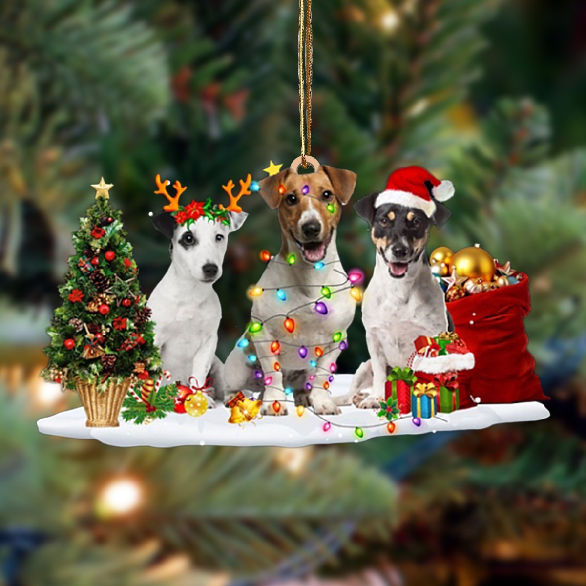 Jack Russell Terrier-Christmas Dog Friends Hanging Ornament - Best gifts your whole family