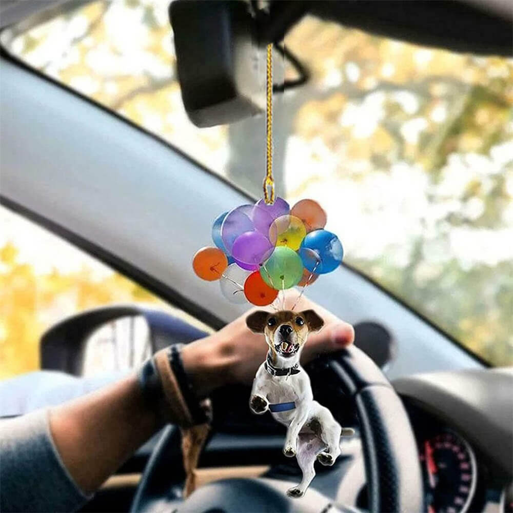 Jack Russell Terrier Dog Fly With Bubbles Car Hanging Ornament Dog Ornament Godmerc - Best gifts your whole family