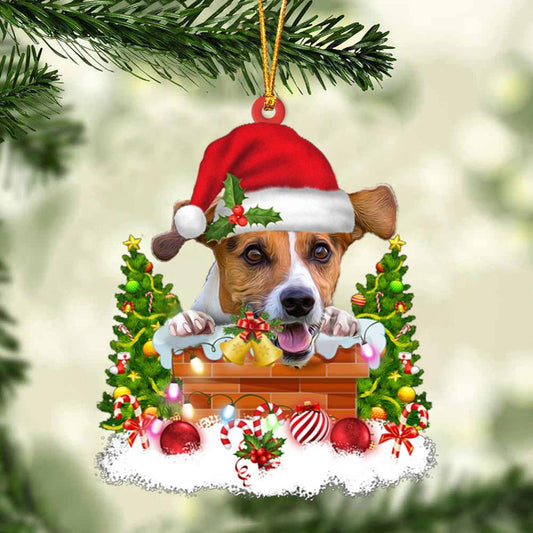 Jack Russell Terrier In The Chimney Hanging Ornament Dog Christmas Ornament - Best gifts your whole family