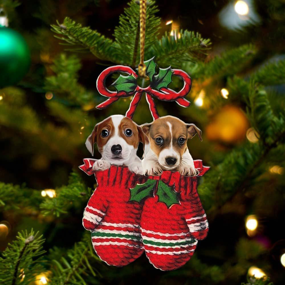 Jack Russell Terrier Inside Your Gloves Christmas Holiday-Two Sided Ornament Christmas 2022 Ornament Gift - Best gifts your whole family