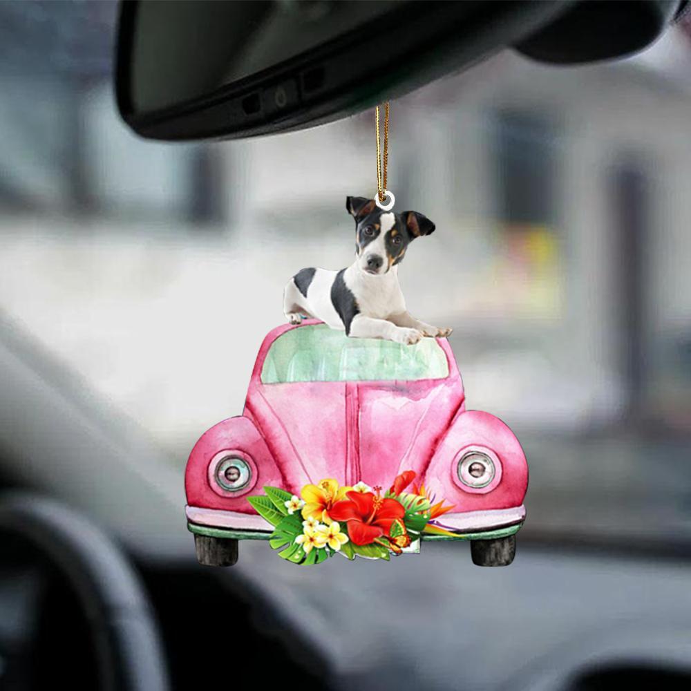 Jack Russell Terrier-Pink Hippie Car-Two Sided Ornament - Best gifts your whole family