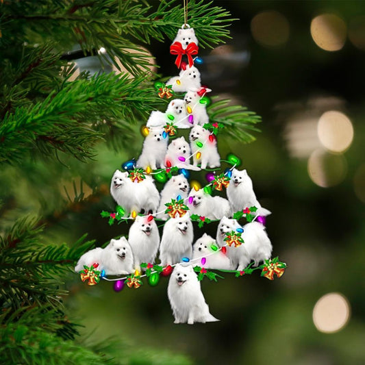Japanese Spitz-Christmas Tree Lights-Two Sided Ornament - Best gifts your whole family
