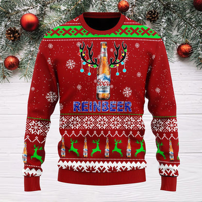 Coors Light Reinbeer Christmas Sweater, Christmas Ugly Sweater, Christmas Gift, Gift Christmas 2024