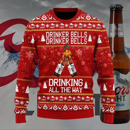 Cloigíní Óil Coors Éadrom Cloigíní Óil Geansaí Óil Ar Aghaidh, Geansaí Gránna Nollag, Bronntanas Nollag, Bronntanas Nollag 2024