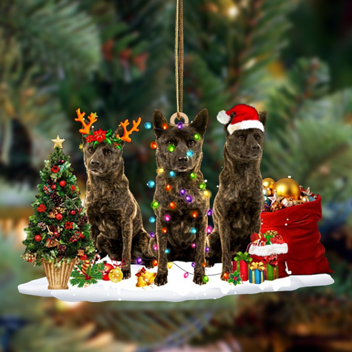 Kai Ken-Christmas Dog Friends Hanging Ornament - Best gifts your whole family
